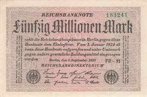 50 Millionen Mark 1923 ro.108l PR